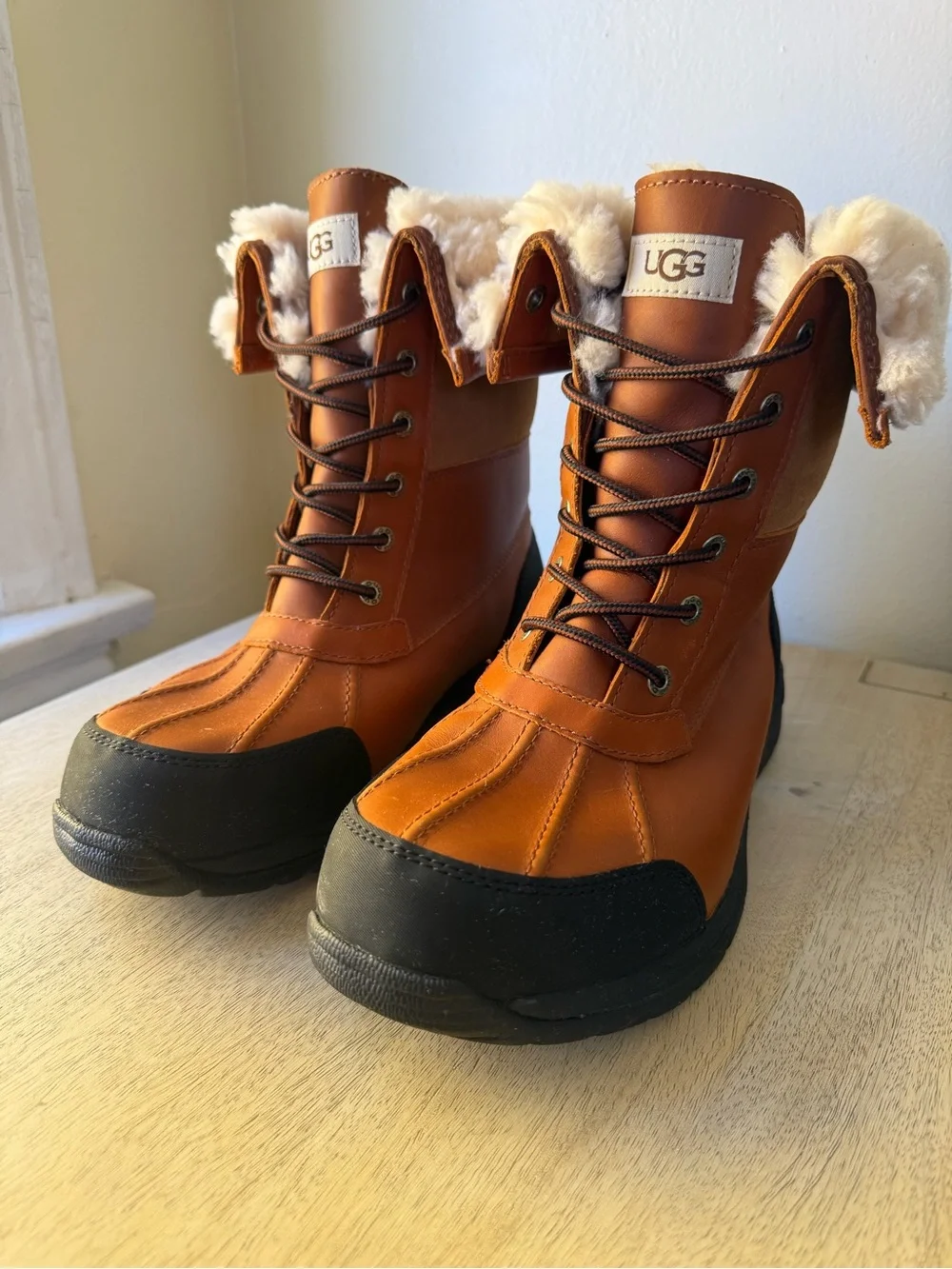 UGG Men’s Butte Waterproof Winter Boots Size 10 Brown Vibram NWOB